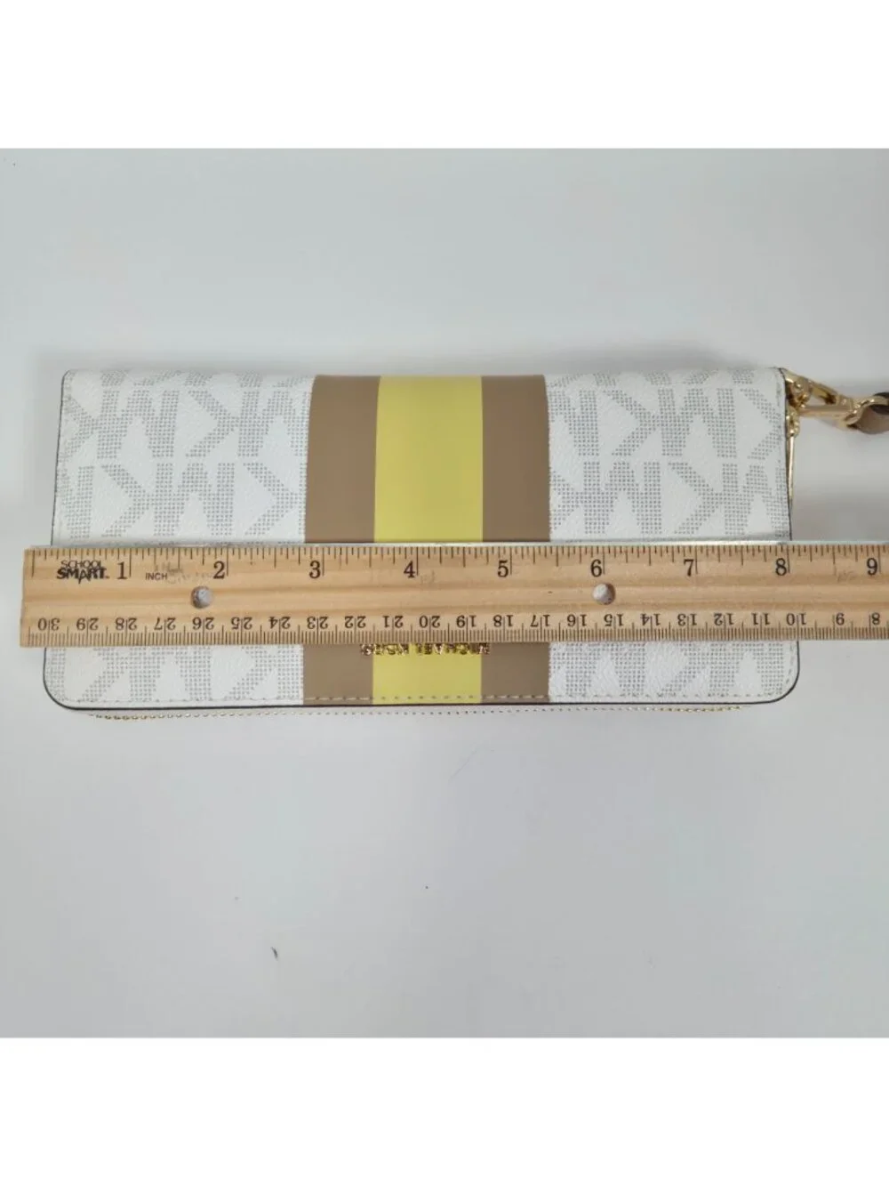 Michael Kors Women's Center Stripe Buttercup LG Travel Continental Wallet NWT